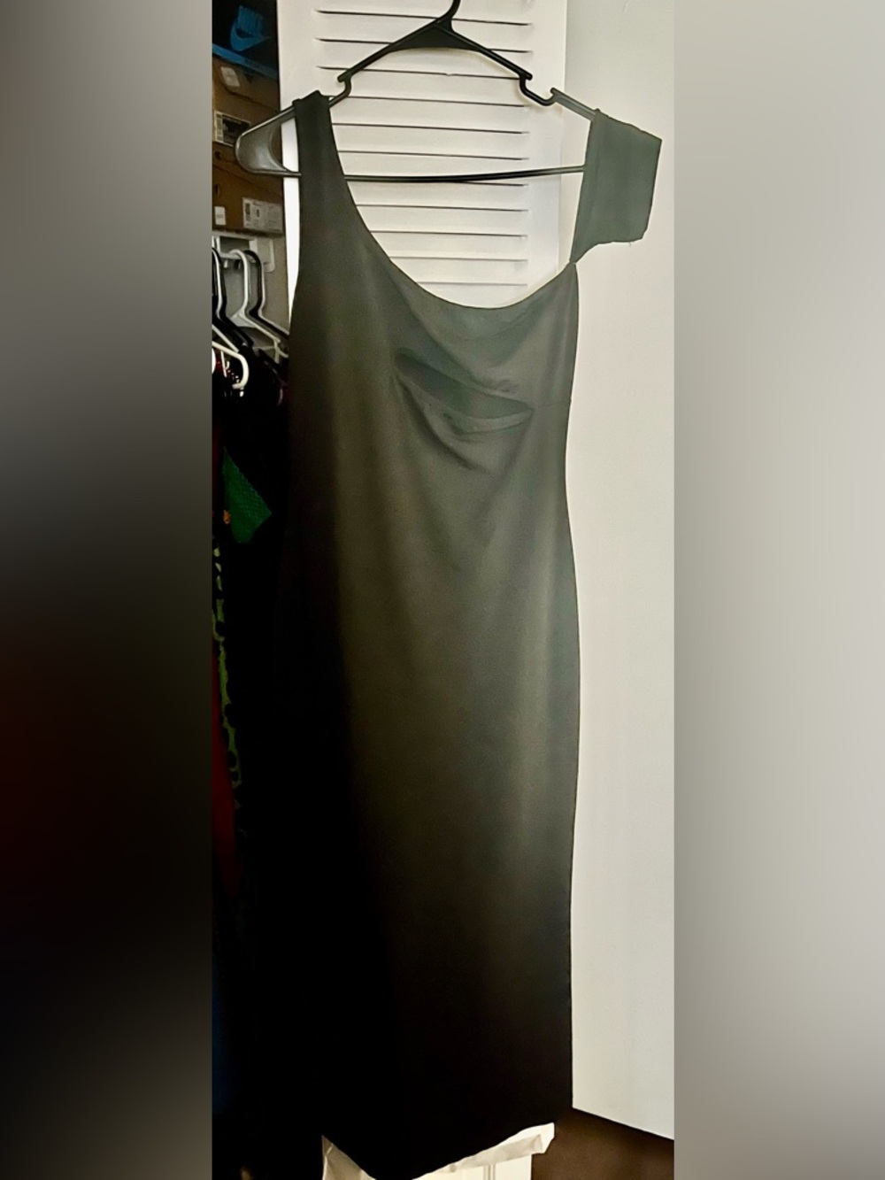 Black off one shoulder dress